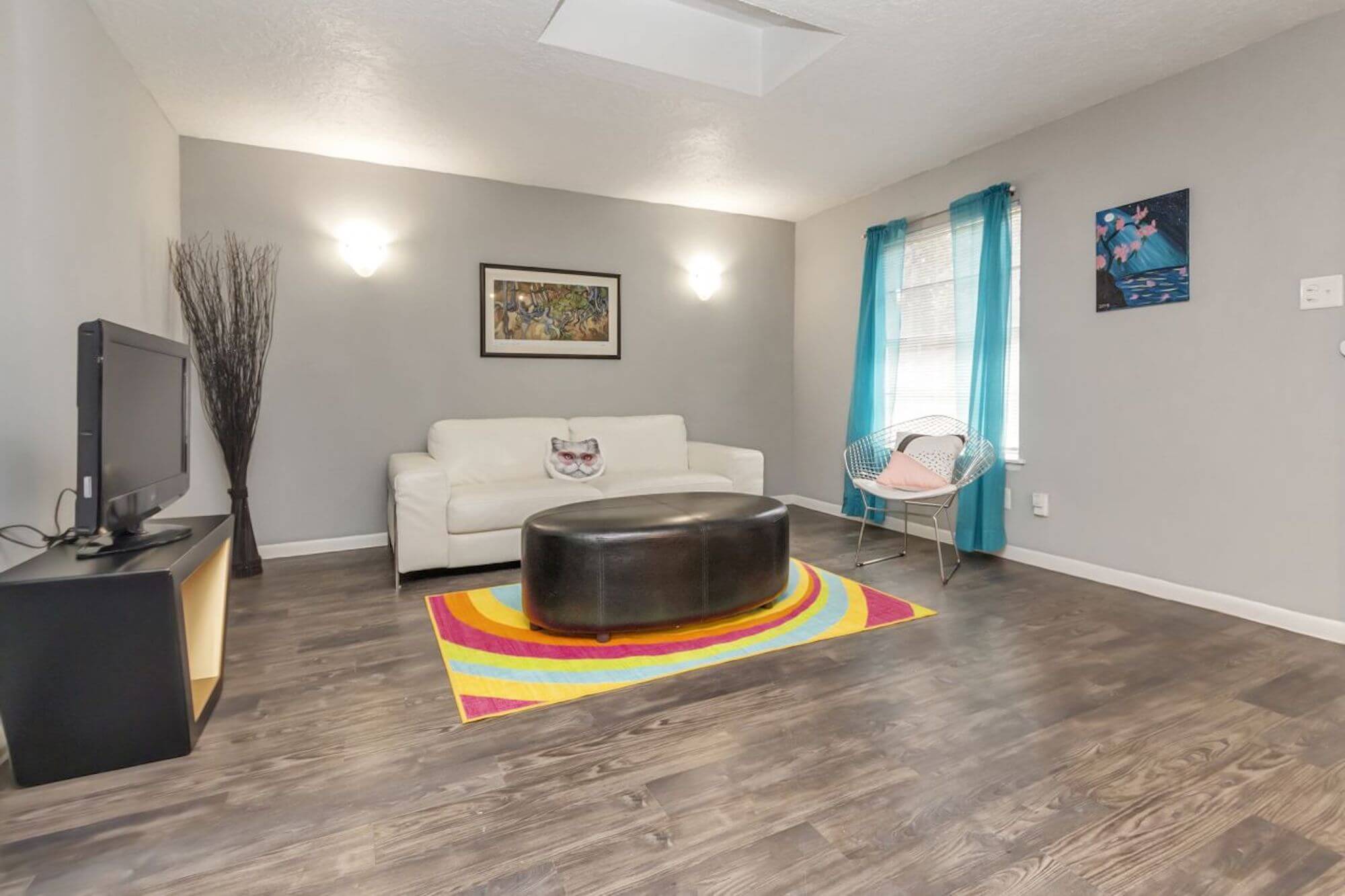 A living room at The Metropolis Apartments