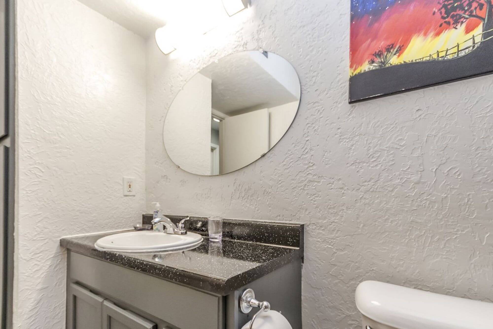 The bathroom at The Metropolis Apartments